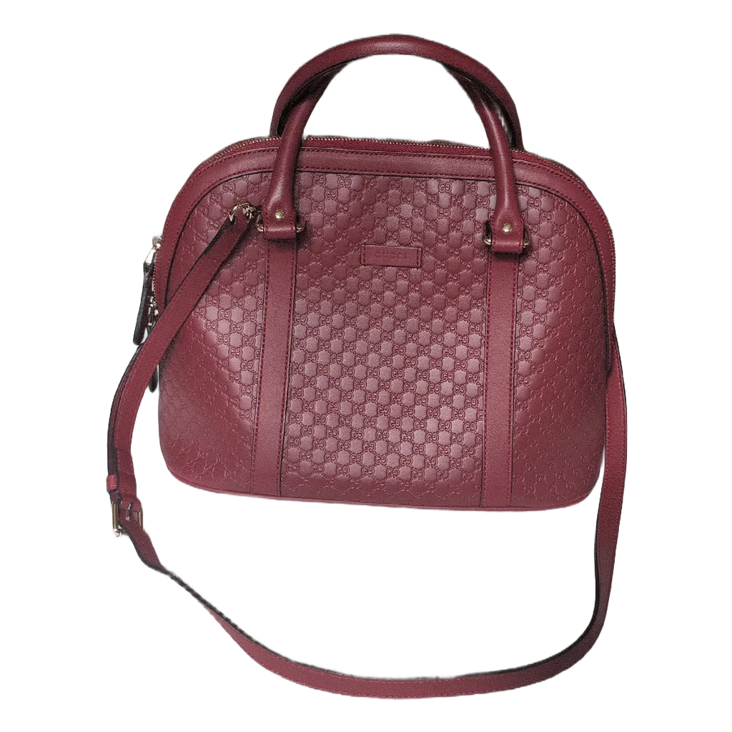 Gucci Microguccissima Dome Bag Crossbody Leather Red