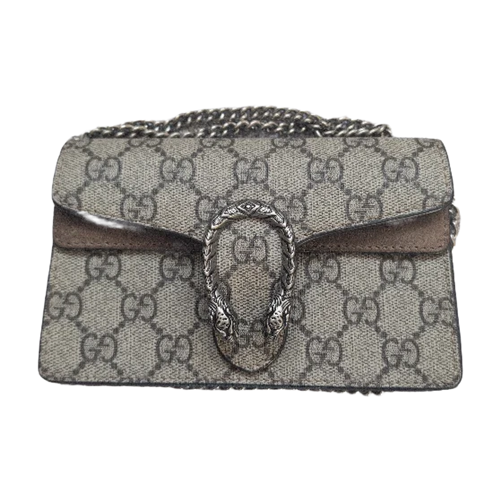 front of Pre-owned Small GG Supreme Mini Dionysus Crossbody