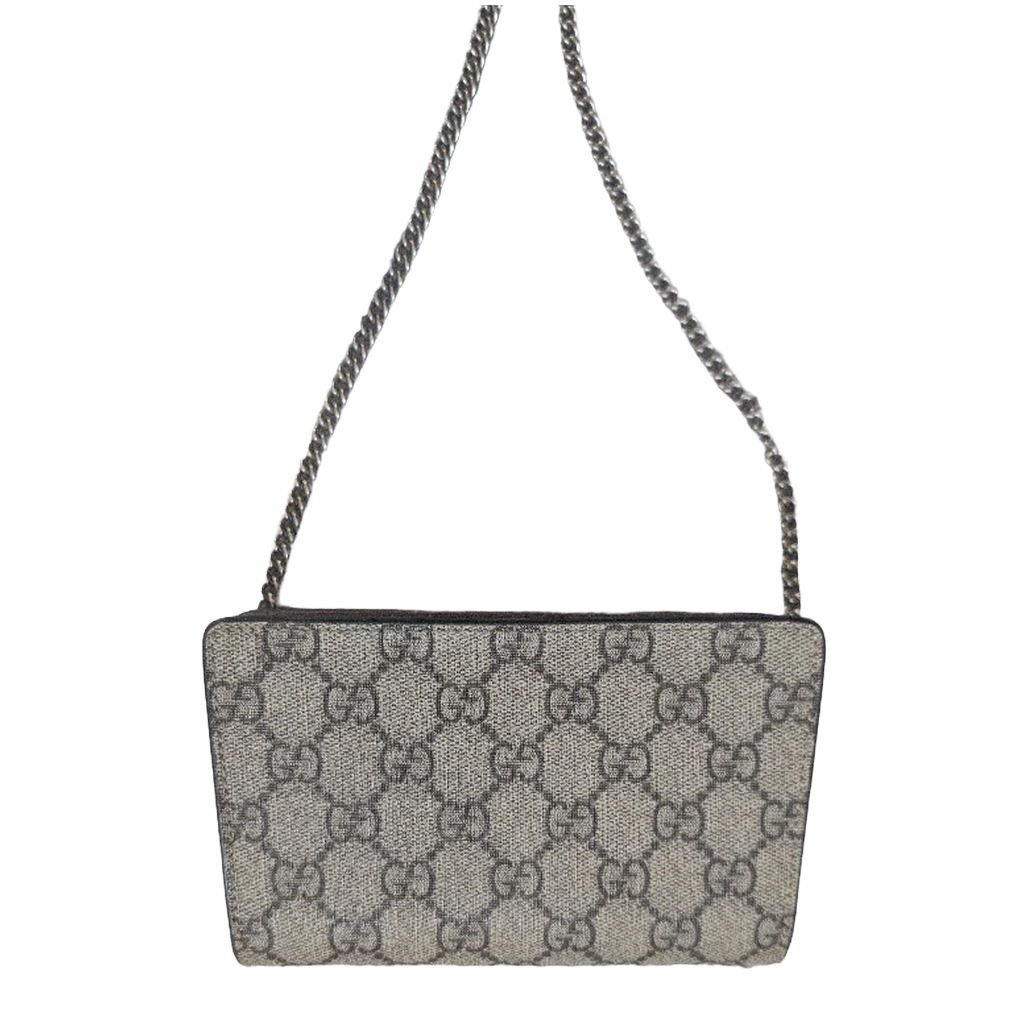 back of Pre-owned Small GG Supreme Mini Dionysus Crossbody
