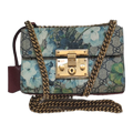 Pre-owned Gucci Bloom GG Padlock Bag in Blue and Grey FRONT OF BAG