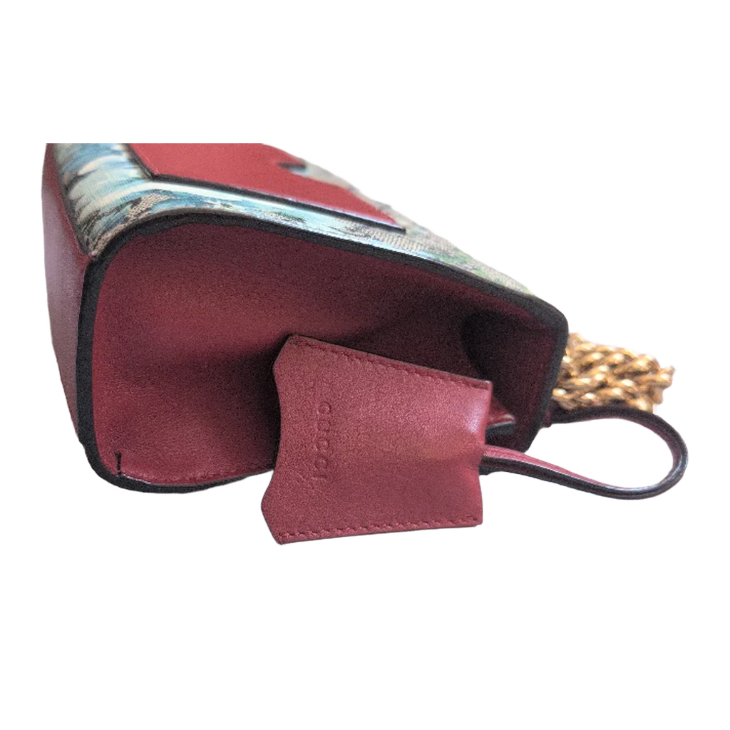 one side of Pre-owned Gucci Bloom GG Padlock Bag in Blue and Grey