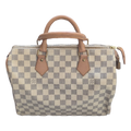 front view of Pre-owned Louis Vuitton Speedy 30 Damier Azur Canvas Hand Bag