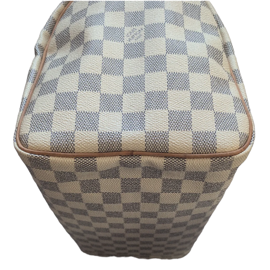 other side corners of Pre-owned Louis Vuitton Speedy 30 Damier Azur Canvas Hand Bag