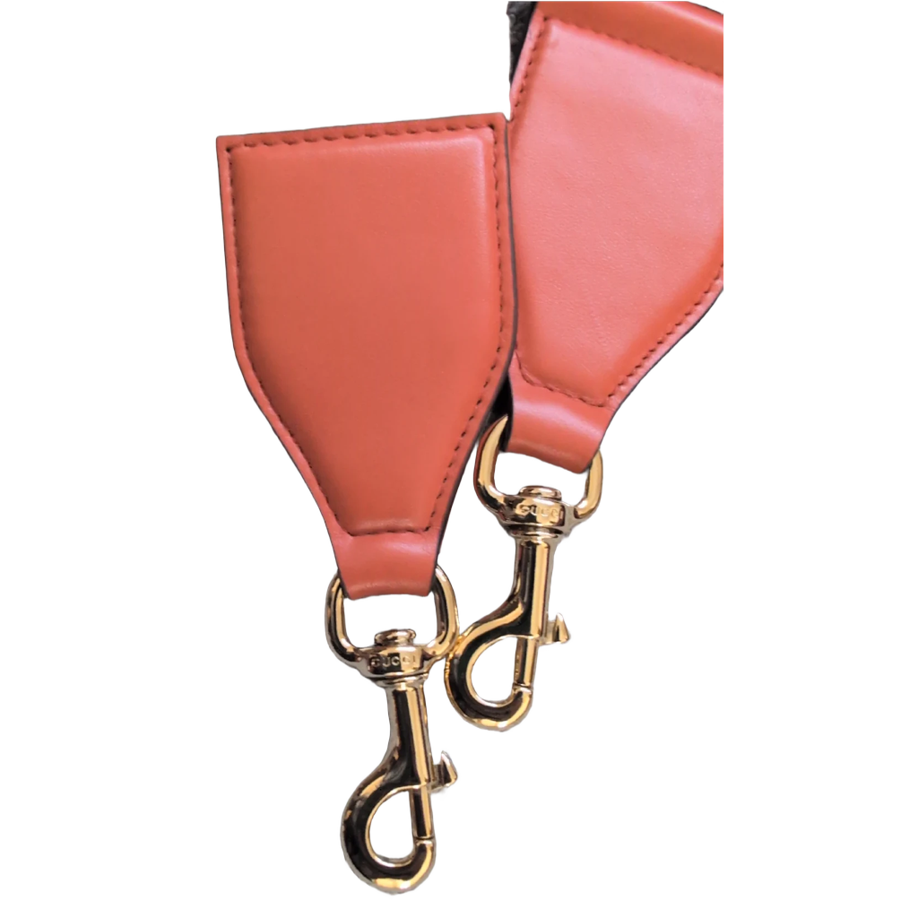 Pre-owned Gucci GG Quilted Matelasse Leather Mini Shoulder Bag In Orange harsware close up