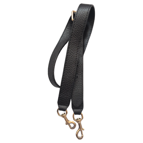 Pre-Owned Gucci Black Leather Striped Boston Bag with Strap removable  strap