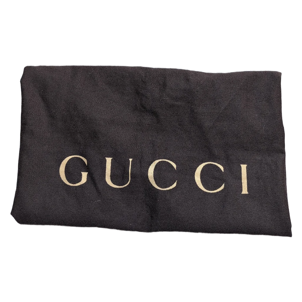 Pre-Owned Gucci Black Leather Striped Boston Bag with Strap dust bag