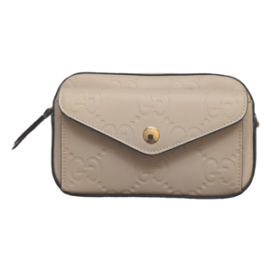 Pre-owned Gucci Beige GG Monogram Shoulder Bag with Gold Chain