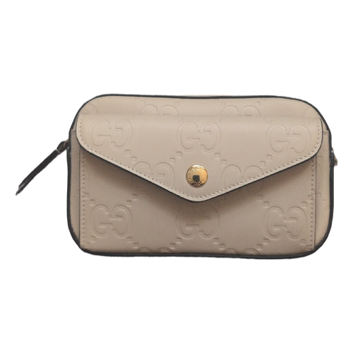 front view of Pre-owned Gucci Beige GG Monogram Shoulder Bag