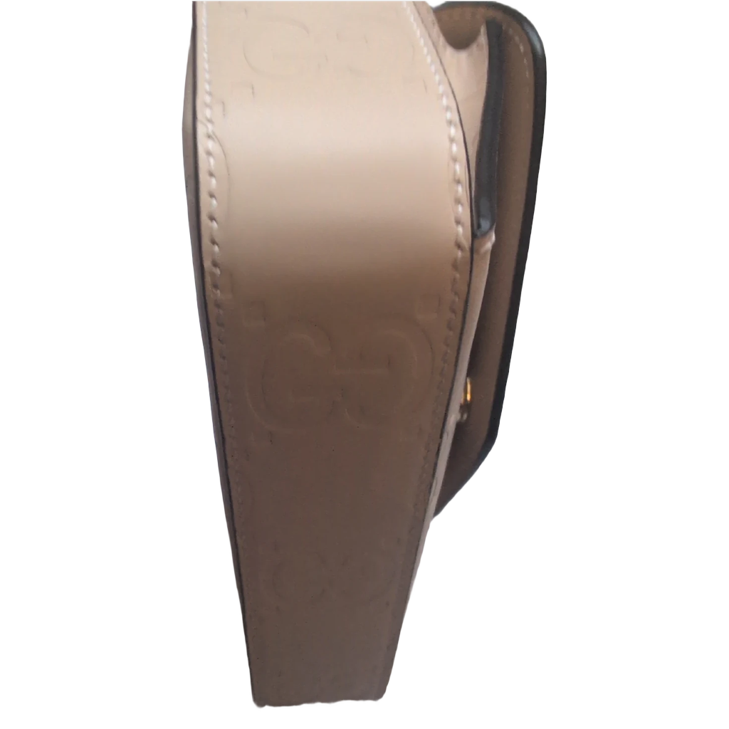 bottom view of Pre-owned Gucci Beige GG Monogram Shoulder Bag