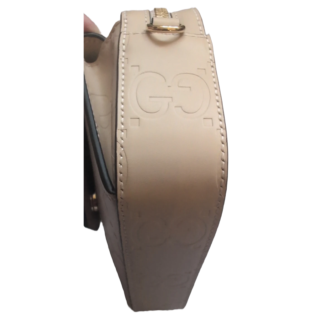 other side of bottom view Pre-owned Gucci Beige GG Monogram Shoulder Bag