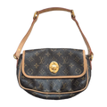 front of Pre-owned Louis Vuitton Tikal Shoulder Bag PM Brown Canvas Leather Monogram