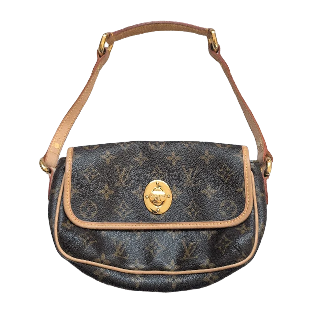 front of Pre-owned Louis Vuitton Tikal Shoulder Bag PM Brown Canvas Leather Monogram