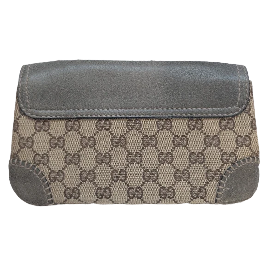back of Pre-owned Gucci Pelham Monogram Canvas Clutch