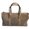 Front view of Pre-Owned Gucci Mustard Brown Suede Boston Bag 