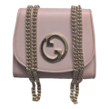 front of Pre-Owned Gucci Blondie Medium Chain Wallet Pink