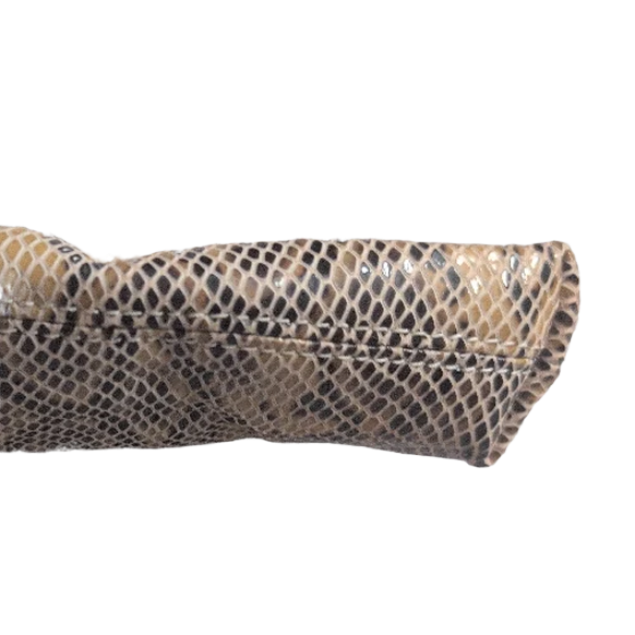 corner of Pre-Owned Gucci Python & Leather Croisette Bamboo Clutch Bag
