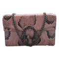 front of Pre-Owned Gucci Dionysus Python Mini Pink Bag