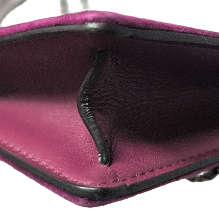other corner of Pre-Owned Gucci Dionysus Mini Purple Velvet Leather Crossbody Shoulder Bag