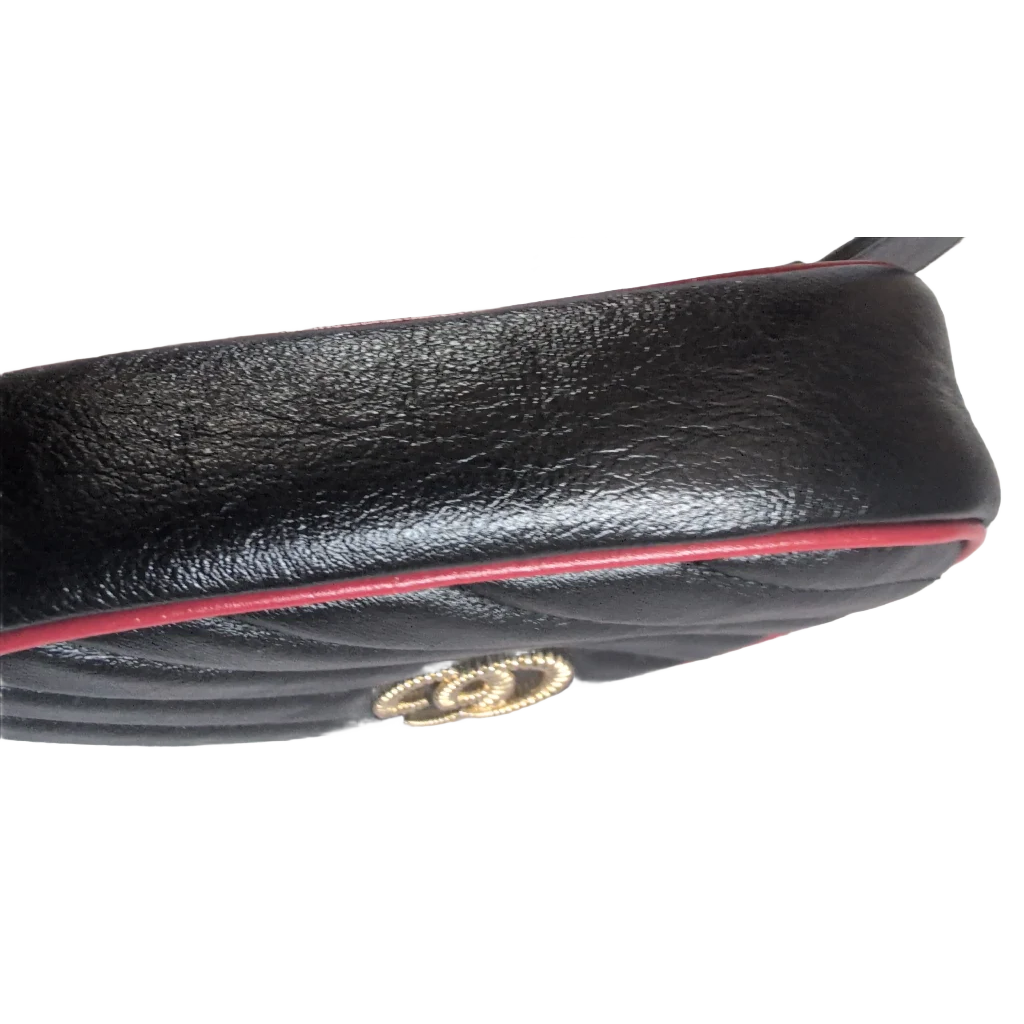 bottom of Pre-Owned Gucci GG Marmont Matelasse Belt Bag