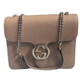 front of Pre-owned Beige Gucci Interlocking GG handbag