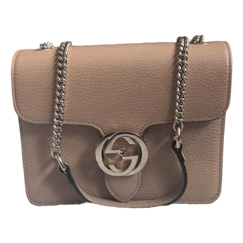 front of Pre-owned Beige Gucci Interlocking GG handbag