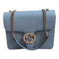front view of Pre-Owned Blue Gucci GG Interlocking Cross Body Bag