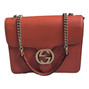 Pre-Owned Orange Gucci GG Interlocking Crossbody Bag