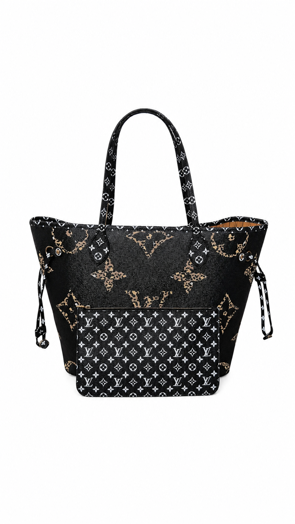 full pic Pre-Owned Louis Vuitton Jungle Neverfull MM Limited Edition with Matching Pouch