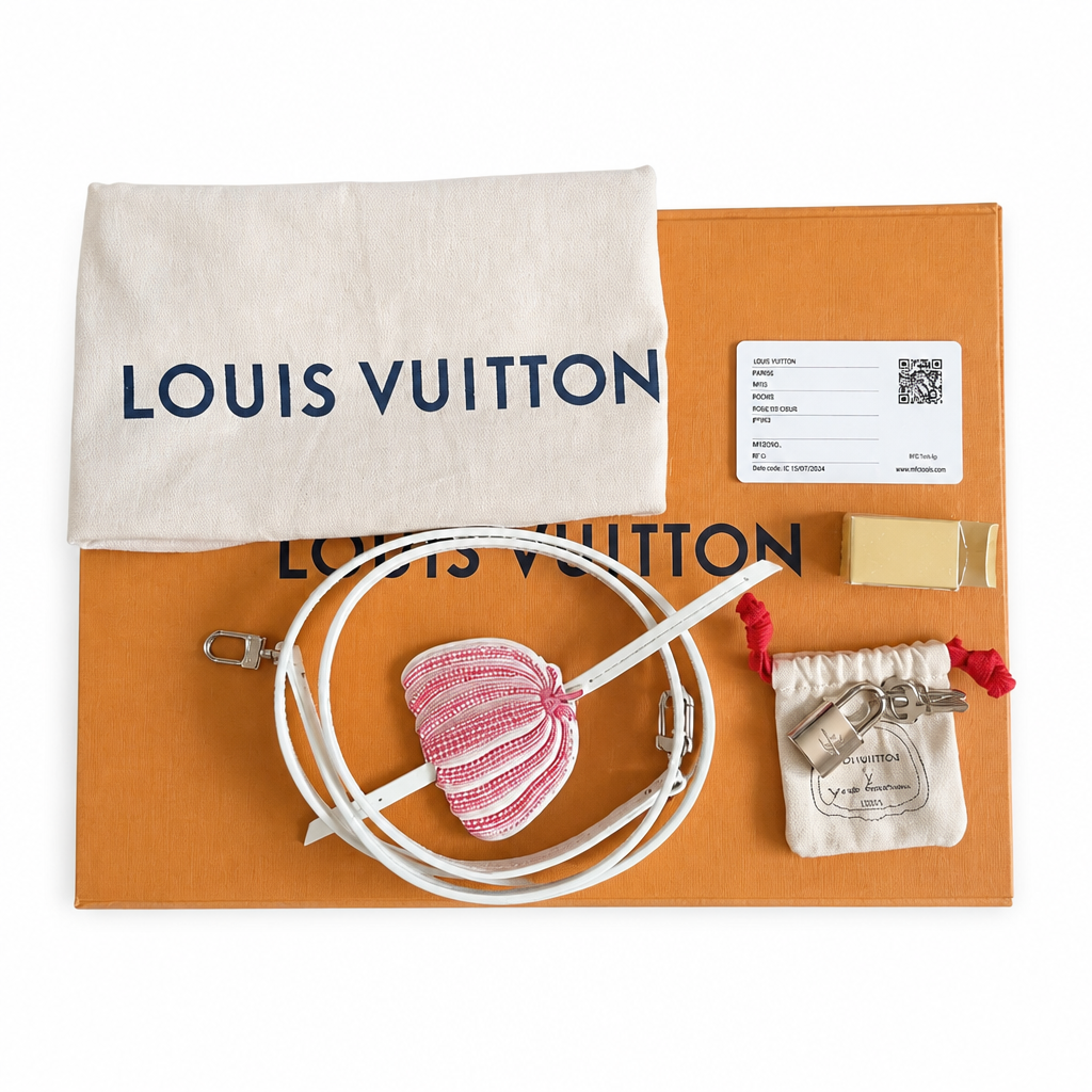 showing what it cimes with Louis Vuitton x Yayoi Kusama Alma BB Shoulder Bag