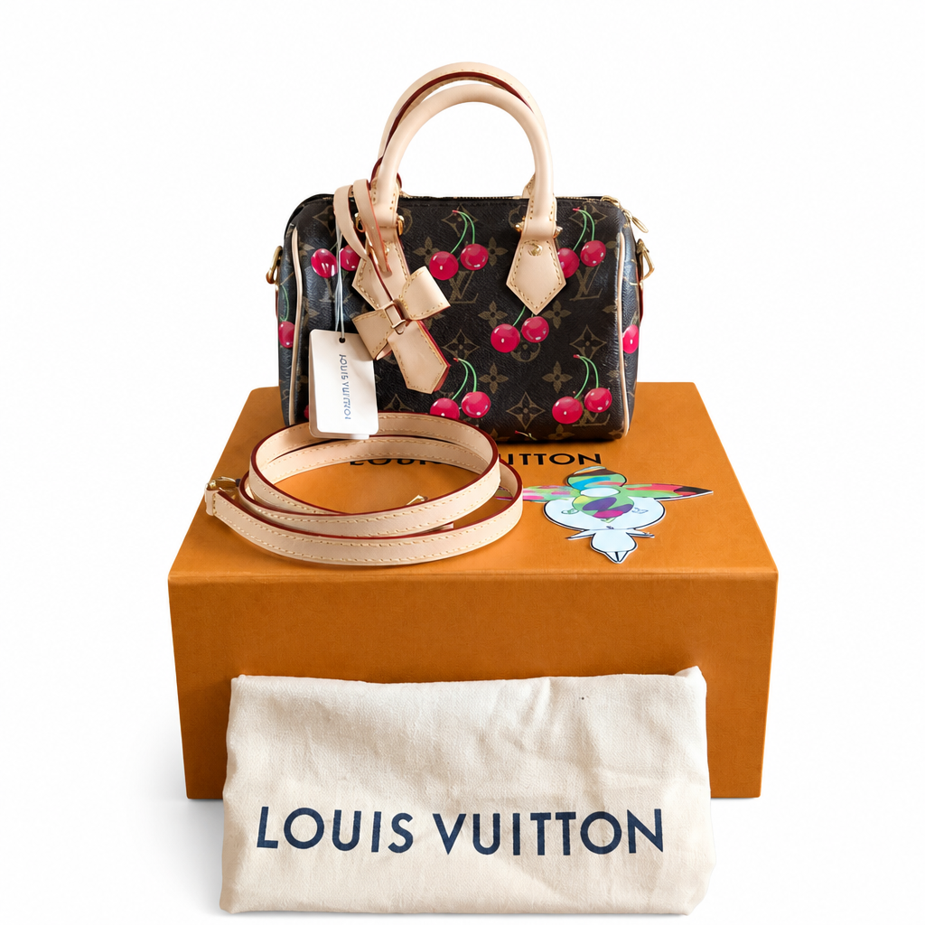 full set Pre-Owned Louis Vuitton x Takashi Murakami Cherry Speedy Bandoulière 