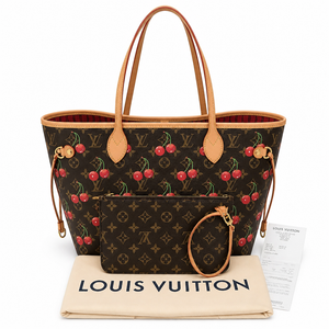 Pre-Owned Louis Vuitton x Takashi Murakami Cherry Neverfull MM Tote Bag with Pouch