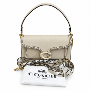 Pre-Owned Coach Tabby Braided Leather Shoulder Bag – Cream