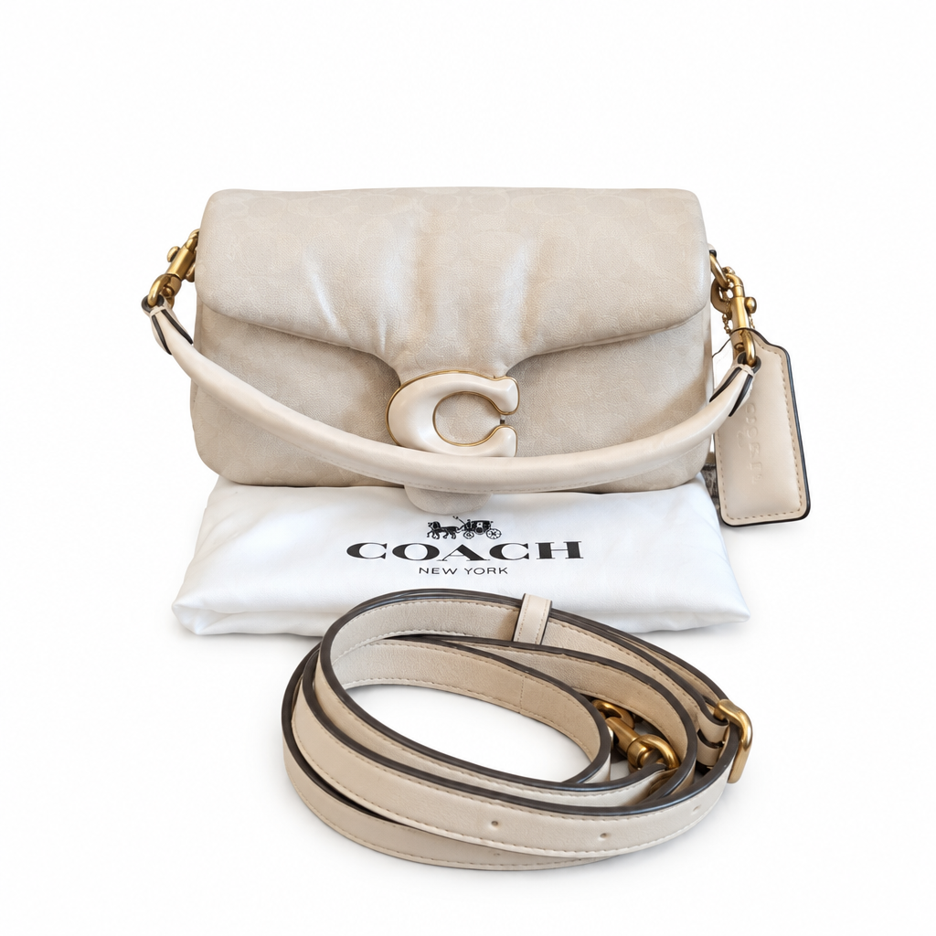 full set of Pre-Owned Coach Pillow Tabby Shoulder Bag – Cream/Ivory Leather