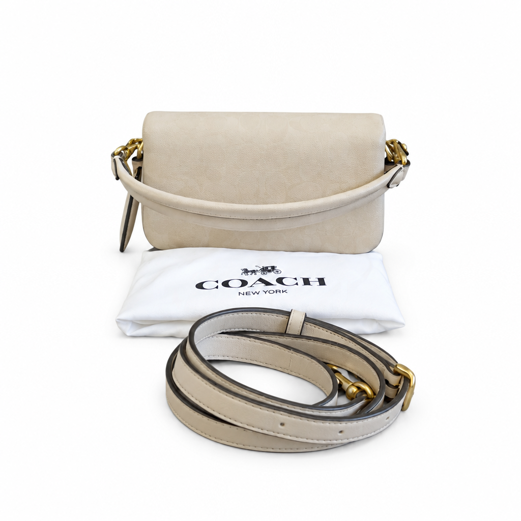 rear condition full set Pre-Owned Coach Pillow Tabby Shoulder Bag – Cream/Ivory Leather