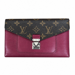 Pre-Owned Louis Vuitton Portefeuille Marie-Rose Clutch Wallet – Fuchsia Epi Leather & Monogram Canvas