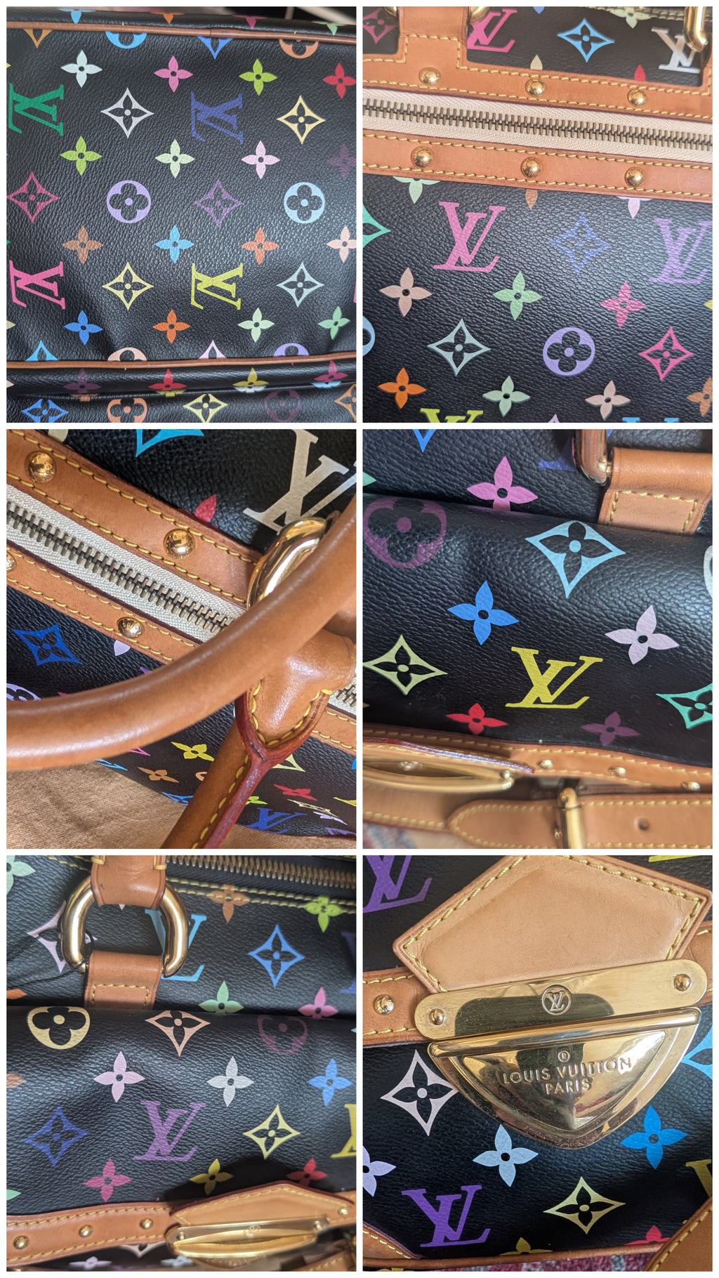multiple Pre-Owned Louis Vuitton x Takashi Murakami Rita  Multicolore Monogram Black