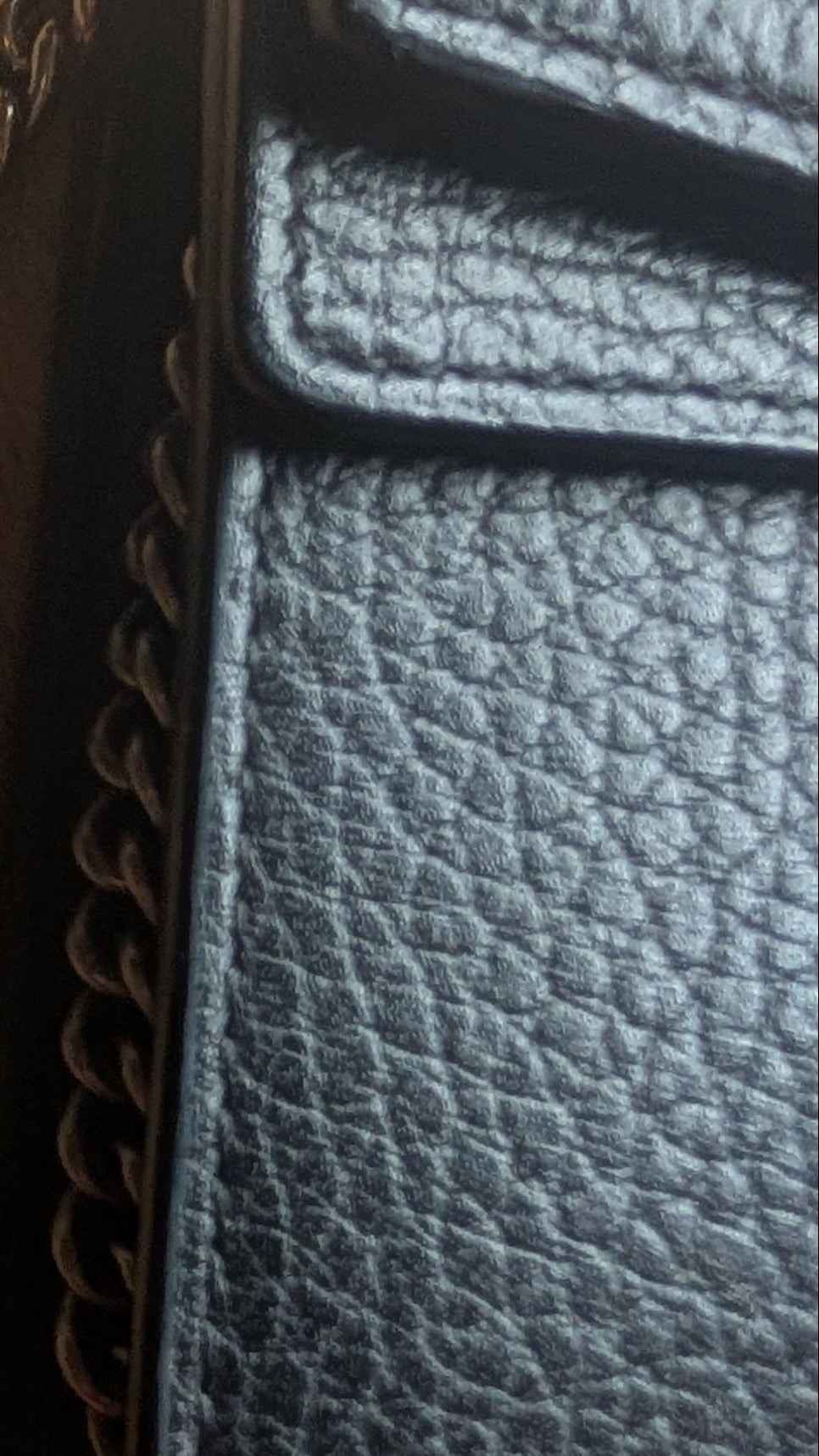 close up Pre-Owned Gucci Dionysus Black Pebbled Leather Mini Bag