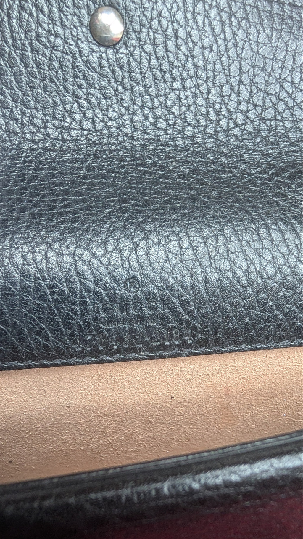 gucci inside stamp Pre-Owned Gucci Dionysus Black Pebbled Leather Mini Bag