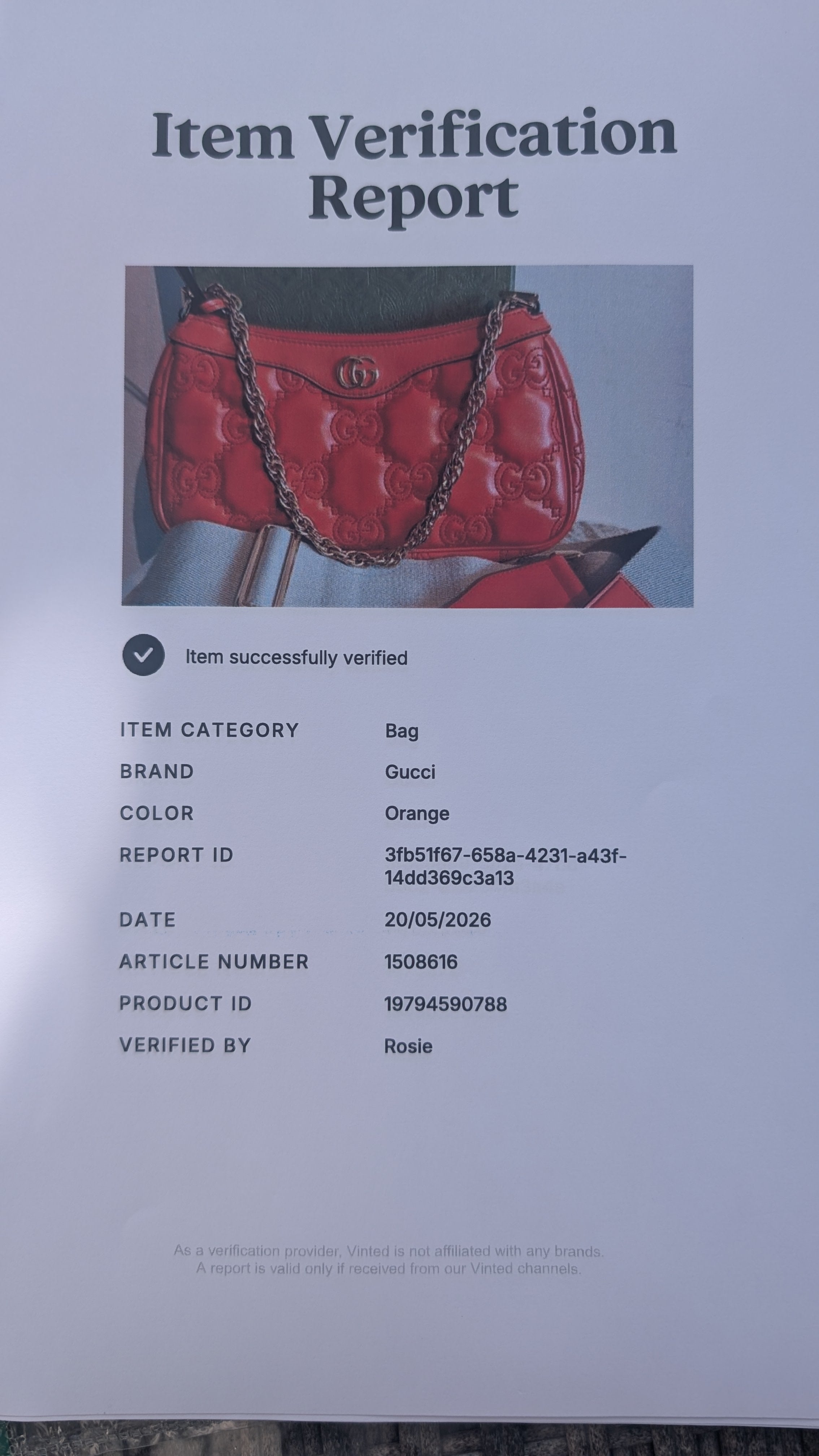 Pre-owned Gucci GG Quilted Matelasse Leather Mini Shoulder Bag In Orange certificate of authenticity