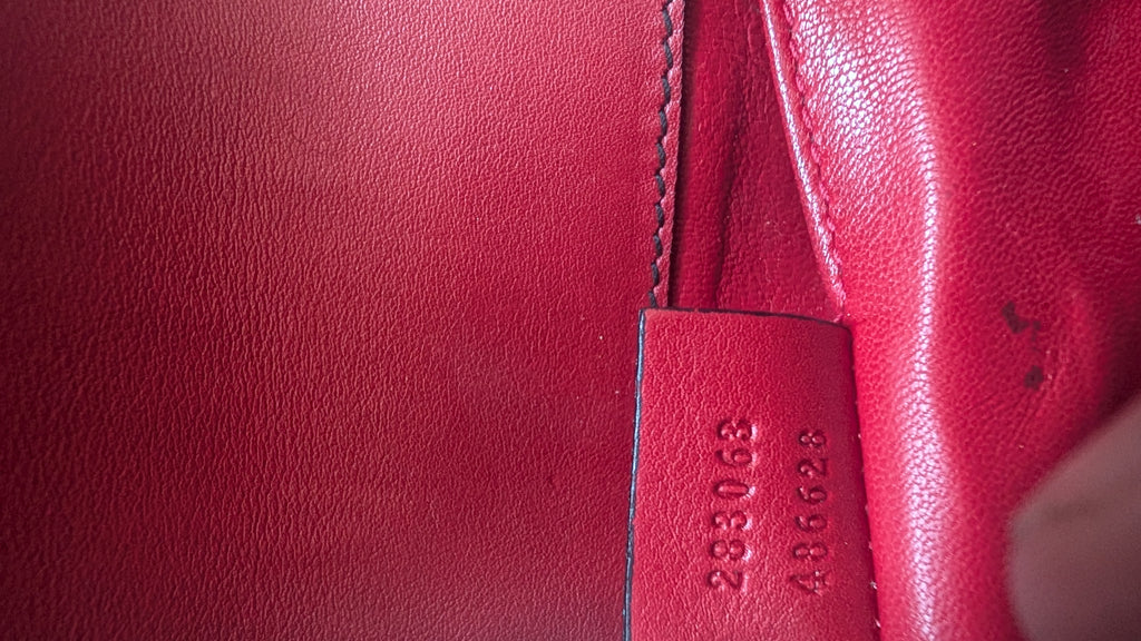 Pre-owned Gucci Red Emily Leather Gold Hardware Handbag Crossbody Bag