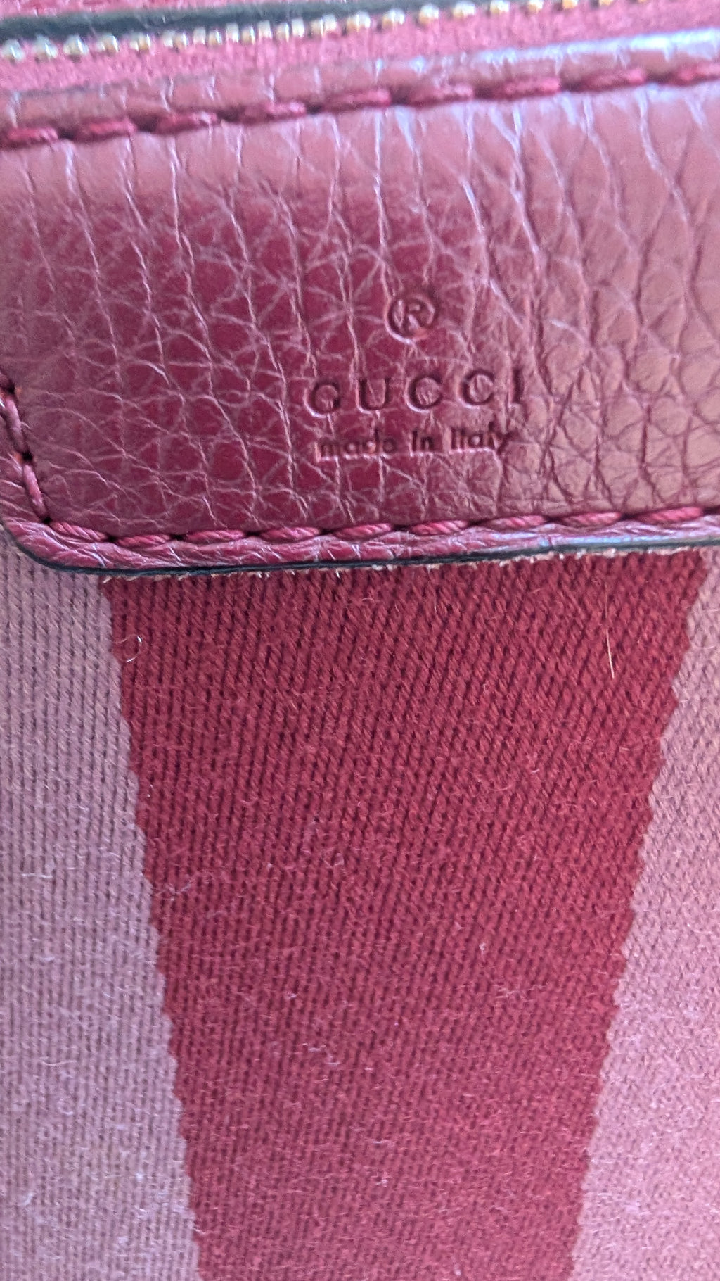 Pre-Owned Gucci Brown GG Canvas/Pink Striped Boston Bag logo 