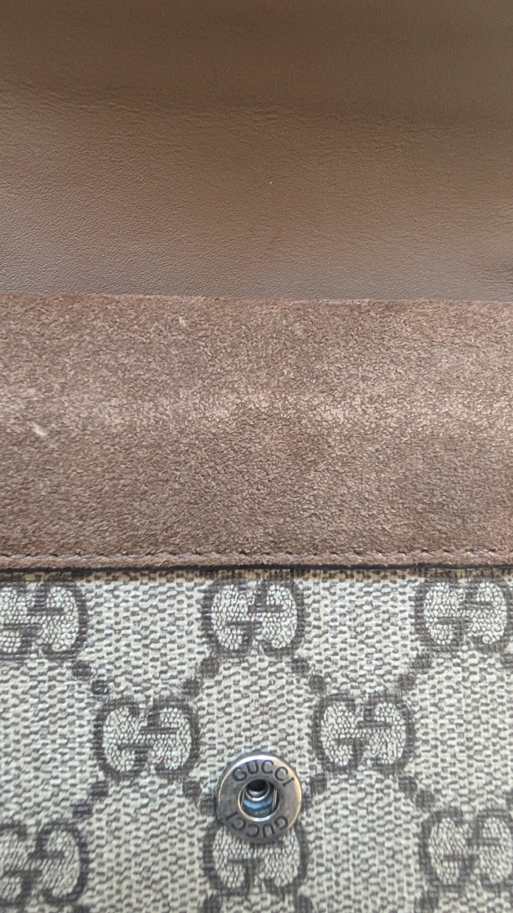 inside Pre-owned Small GG Supreme Mini Dionysus Crossbody