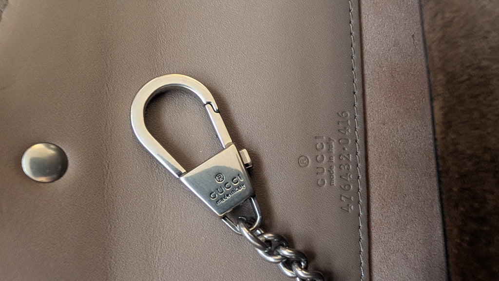close of of silver hardware 