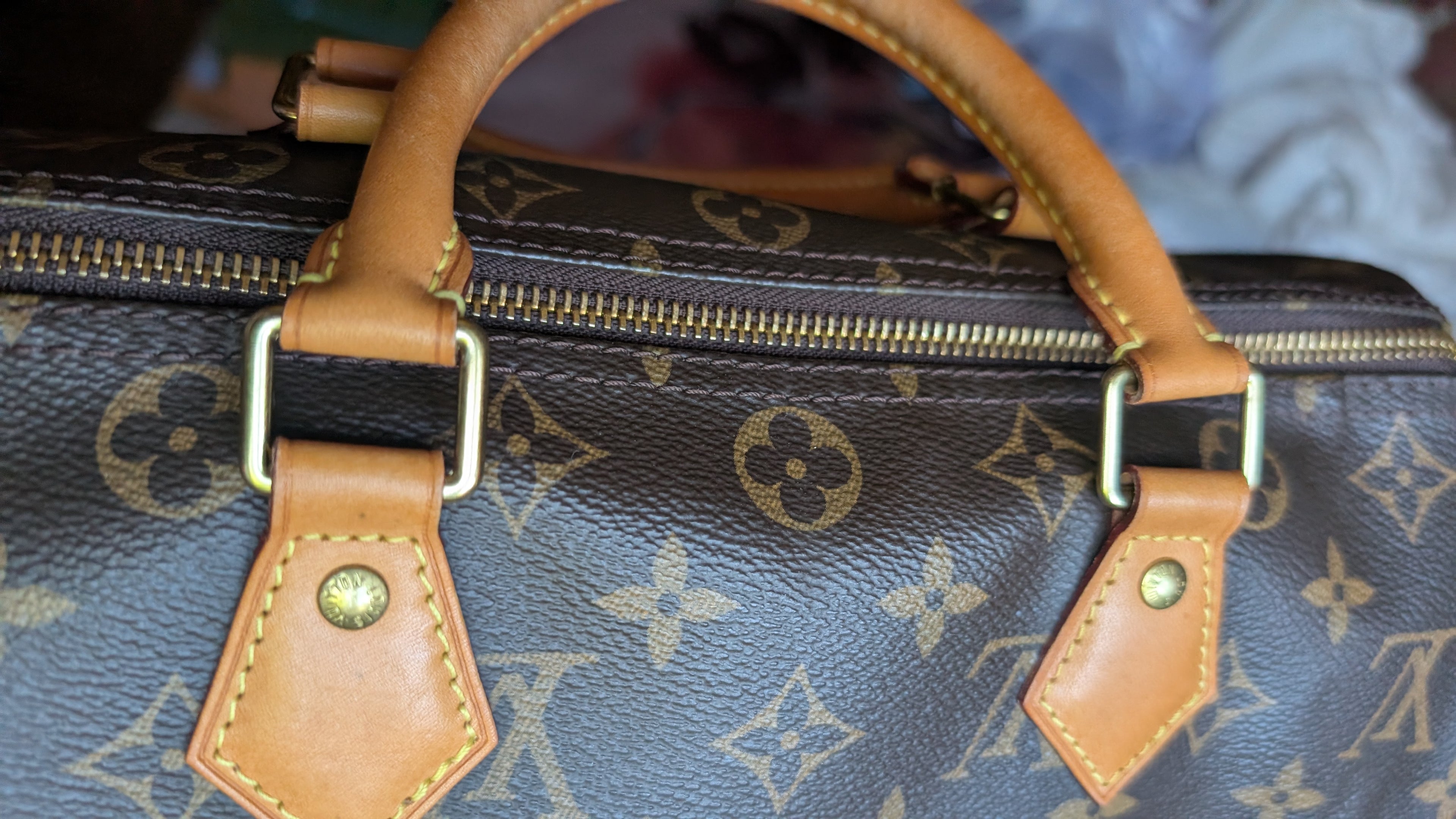 cloas eup leather handles Pre-Owned Louis Vuitton Speedy 30 Monogram