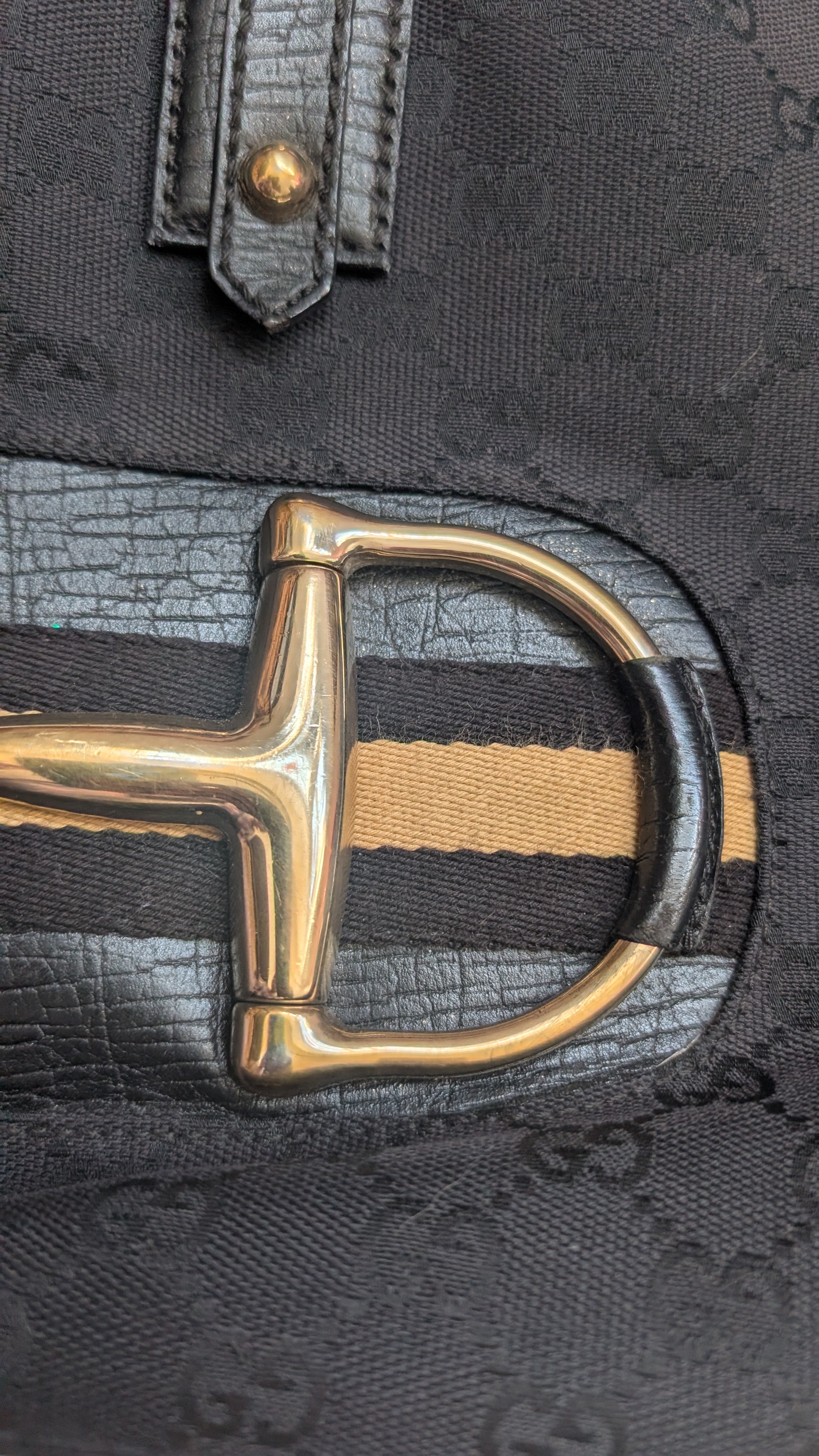 Pre-Owned Gucci Horsebit Black Tote