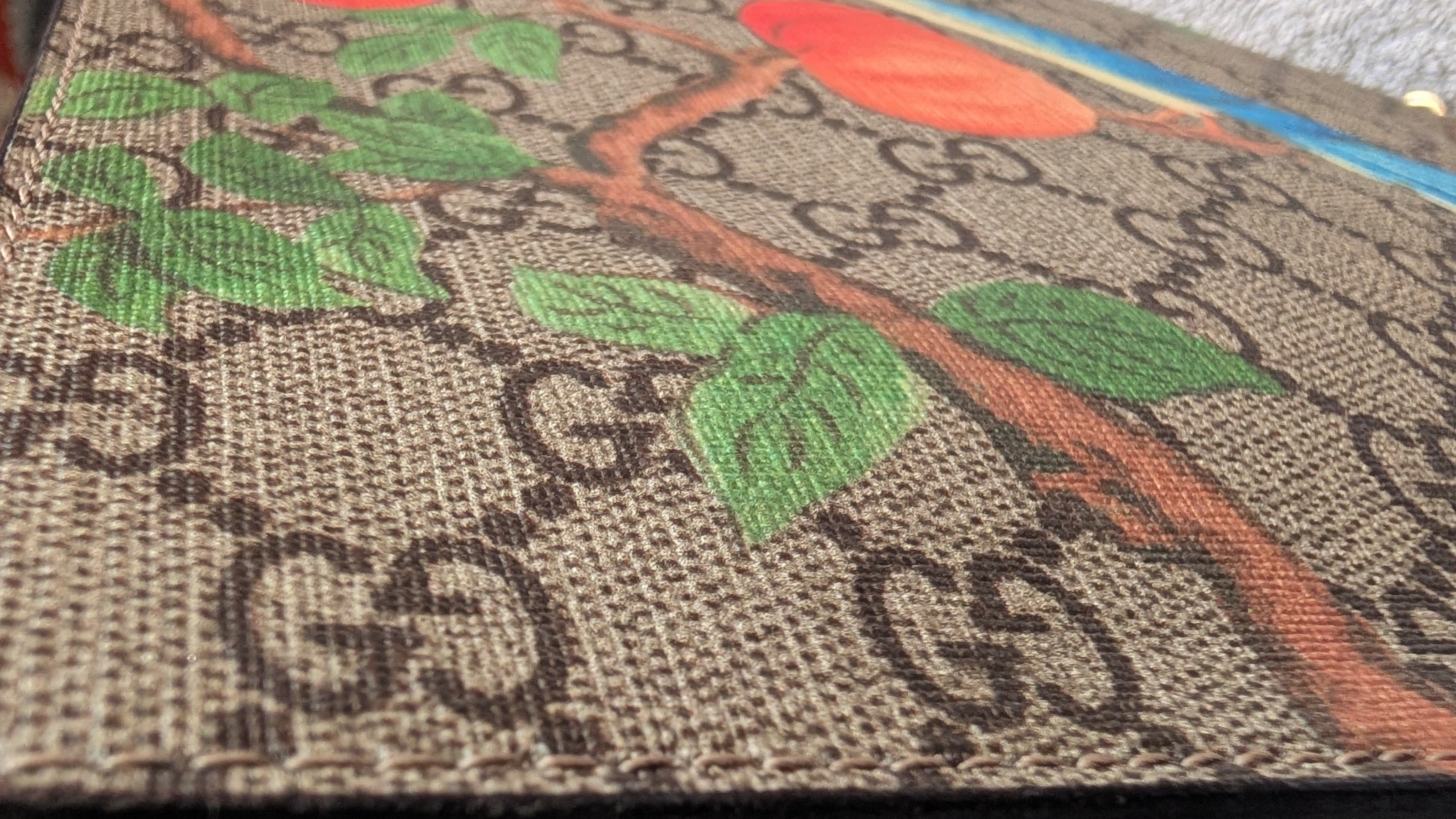 close up of Pre-owned Gucci GG Supreme Tian Clutch Bag canvas