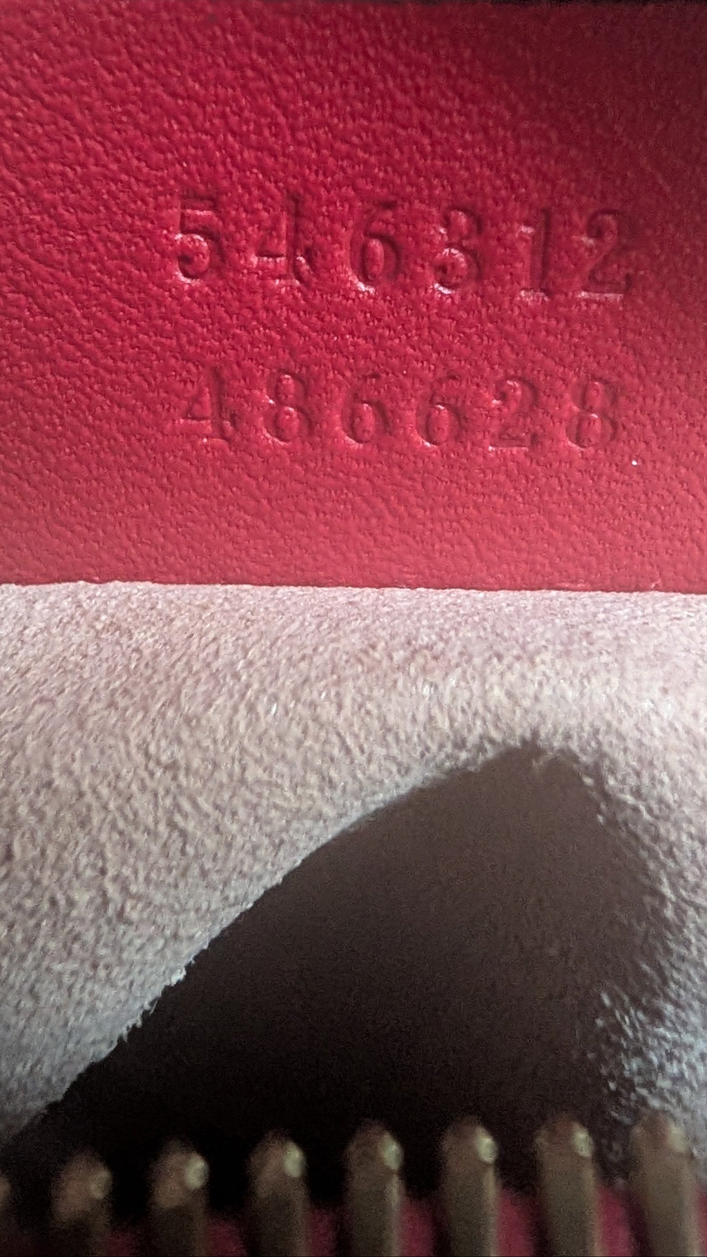 close up of the serial number for Gucci GG Supreme Blooms Mini Boston bag