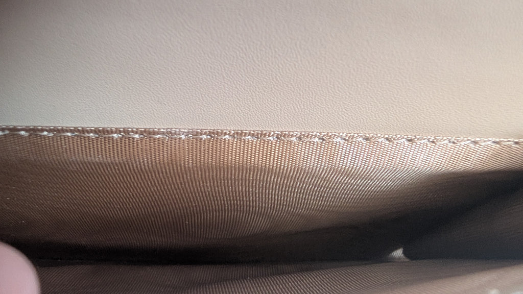 inside view of Pre-owned Gucci Beige GG Monogram Shoulder Bag