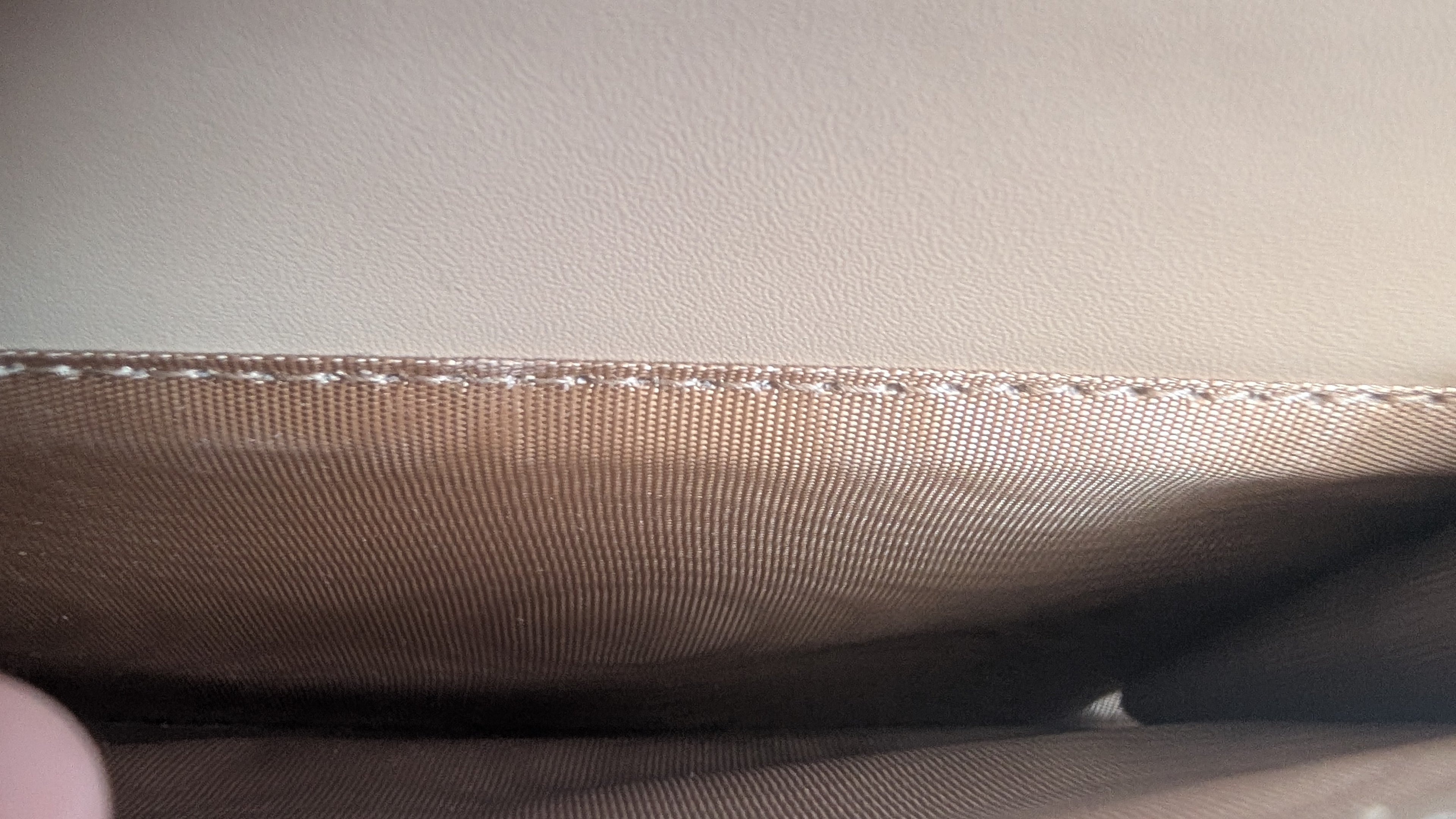 inside view of Pre-owned Gucci Beige GG Monogram Shoulder Bag