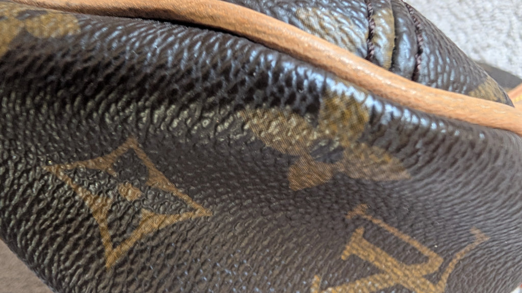 corner three Pre-owned Louis Vuitton Tikal Shoulder Bag PM Brown Canvas Leather Monogram